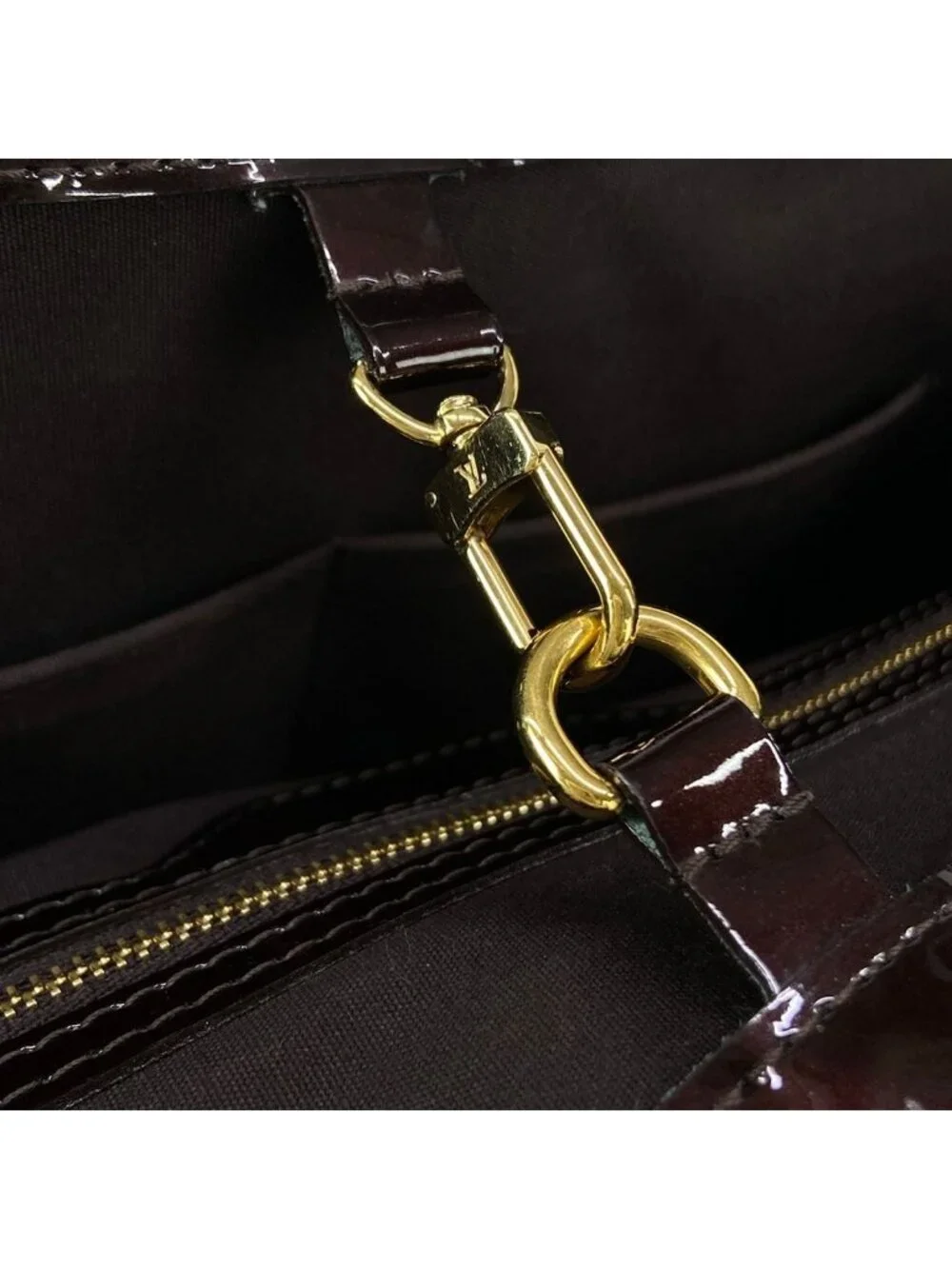 Louis Vuitton Tote Monogram Vernis Wilshire MM Amarante Leather